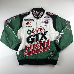 VTG NHRA Castrol Jacket Mens Medium GTX Drive Hard John Force Drag Racing Auto